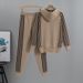 Women's Clothing Age Reducing Knitted Sweater Suit Women's Autumn Hooded Sweater High Waist Trousers Two Piece Suit_ecoleips.com