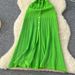 YuooMuoo Brand Fashion Single-breasted Knitted Summer Dress Women Vintage Pockets A-line Long Shirt Dress Chic Vacation Robes_ecoleips.com