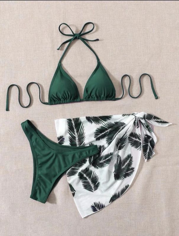 Women's 3-Piece Tie-Dye Bikini Set Bohemian Print Swimsuit with Cover-Up for Beach And Pool_ecoleips.com