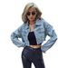 Women's Clothing Casual Versatile Short Fashion Denim Short Jacket_ecoleips.com