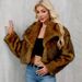 Faux Fur Coat For Women – Short Plush Jacket With Distressed Finish (S-Xxxl, White/Ivory/Yellow/Gray, Long Sleeve, Faux Fur Collarless Coat)_ecoleips.com