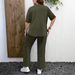 Women's Casual Two-Piece Set: Solid Color Top With High-Waisted Straight-Leg Pants For Everyday Elegance_ecoleips.com