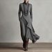 Elegant Front High Neck Knit Dress -Inspired Midi Dress (S-XXXL, 6 Colors, Polyester Blend)_ecoleips.com