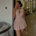 Women's V-Neck High Waist A-Line Pleated Mini Dress – Summer Casual Short Sleeveless Dress In Khaki (S-2xl)_ecoleips.com