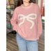 Women's Bow Brocade Sweater Autumn And Winter Lazy Style Loose And Warm Comfortable Pullover Knitwear_ecoleips.com