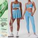 High-Waisted Color-Block Sports Fitness Skirt For Women Anti-Exposure Outdoor Running Tennis Badminton Pants Skirt_ecoleips.com