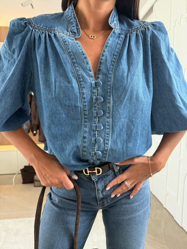 European American Cross-border Women's Clothing Spring And Autumn New Fashion Casual Retro Lantern Sleeve V-neck_ecoleips.com