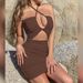 2025 Cross-Border Women's European And American Style Cross-Strap Hollow Out Bodycon Slim Sexy Dress_ecoleips.com