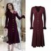 Elegant Slim Fit Long Dress For Women V Neck Long Sleeve Solid Color Metal Buckle Detail Casual Knit Dress_ecoleips.com