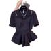 ng2510292 French-style Light Luxury Irregular Patchwork Short-sleeve T-shirt For Women, Summer Two-piece Ruffle Top, Slimming And_ecoleips.com