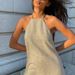 Women's Clothing Summer New Arrival Women's Cotton And Linen Dress European And American Style Sexy Backless Design Halter Neck Tie A Line Skirt_ecoleips.com