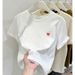 Pink Off-Shoulder Pure Cotton T-Shirt Short-Sleeved Unique Design Fashionable Versatile Thick Base Layer Summer Top Women's Clothing_ecoleips.com