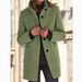 Women's Retro Solid Color Button Stand Collar Woolen Coat Autumn/Winter Style New Arrival_ecoleips.com