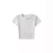 Trendy High-Waisted Pure Cotton Short T-Shirt, Short Sleeve, Summer Vintage Waist-Exposed Design, Niche Women's Top, Ins_ecoleips.com