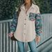 Corduroy Cardigan 2025 Autumn Winter Shirt Ethnic Style Patchwork Thin Coat For Women_ecoleips.com