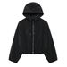 Women's Clothing Hooded Long Sleeved Black Casual Jacket_ecoleips.com