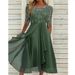 Women's Clothing Dress Chiffon Splicing Lace Hollow Long Skirt Bridesmaid Evening Dress Women's Clothing_ecoleips.com
