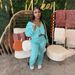 Women's Clothing Women's Casual Long Sleeved Zipper Hooded Top With Pocket Elastic Waist Straight Pants Suit_ecoleips.com