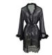 Aria Basics Cross-border Bestseller European American Foreign Trade Mesh Nightgown Sexy Women's See-through Plush Lace Bathrobe And_ecoleips.com
