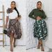 Women’s Clothing High Waist Leopard Print Skirt Camouflage Drawstring Bud Skirt Pleated Puffy Lantern Skirt_ecoleips.com
