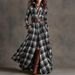 Plus Size Women's Retro Plaid Slimming Irregular Dress With Free Belt Included New_ecoleips.com