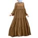 ng2510292 Ng2510292 Ng2510292 Autumn For Women, Korean-style Ruffle Dress, Casual Loose-fitting Round-neck Long Dress_ecoleips.com