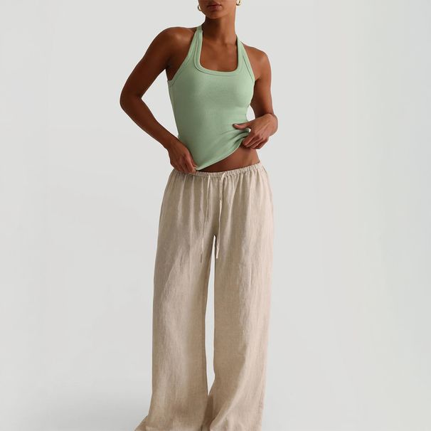 DiYun European And American Y2K Hot Girl Yoga Halter Neck Tank Top T-Shirt Women's Clothing 2026 Summer_ecoleips.com