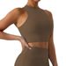 Women's Clothing Beautiful Back Half Turtleneck Breathable Yoga Suit Women's Outdoor Running Fitness Sports Vest Outer Wear Close Fitting Dance Top_ecoleips.com
