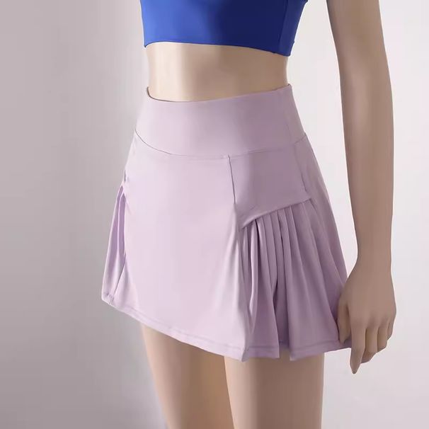 Women’s Clothing Summer Quick Drying Short Skirt Badminton Sports Skirt High Waist Anti Exposure A Line Marathon Running Fitness Tennis Skirt_ecoleips.com