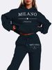 Women's Clothing 2pc Stylish Casual Letter Printed Tracksuit With Soft Fabric_ecoleips.com