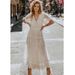 Women's V-neck Sexy Short-sleeved Lace Dress_ecoleips.com