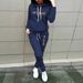 Women's Casual Hooded Letter Print Fleece Sweatshirt & Jogger Set - Loungewear, Streetwear, Winter Comfort Outfit_ecoleips.com