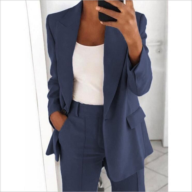 Women's Slim Fit Cardigan Lapel Temperament Suit Jacket Autumn Fashion Outerwear Style_ecoleips.com