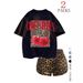 Women's Custom Made 3D Printed Digital Sportswear Set Loose Fitting T-Shirt Short Sleeved Summer Suit_ecoleips.com