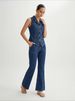 K New High Waisted Slim Fit Fashionable Sleeveless Denim Vest Wide Leg Pants Set For Women_ecoleips.com