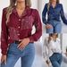 Real Shot Of 2026 Spring/Summer European And American Casual Versatile Letter-print Blazer Collar Long-sleeve Shirt._ecoleips.com
