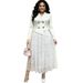 Women's Lace Patchwork Dress Slimming A-Line Pleated Mid-Length Full Skirt New Style Flowing Dress_ecoleips.com