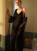 K New Sexy Nightgown, Extended Bathrobe, Sleepwear, Women's Long Sleeved, Women's Home Clothes, Thin_ecoleips.com