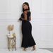 Women's Clothing Women's Fashion Elegant Mesh Splicing Tops Long Skirt Suits_ecoleips.com