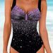 Aria Basics 2022 New Korean Style In-Stock Black European And American Printed Swimwear For Women, Butt-Lifting Swimsuit, Triangle_ecoleips.com