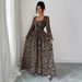 Women's Leopard Print Long Sleeve Dress – Stylish Fall & Winter Dress With Comfort Fit, Soft Stretch Fabric, Elegant A-Line Silhouette_ecoleips.com
