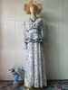 Women's Clothing Long Skirt Summer New Elegant Temperament Waist V Neck Dress Female_ecoleips.com