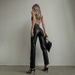 K New Women's PU Zipper Hip Lifting And Slimming Front Zipper Tight Leather Pants Long Pants_ecoleips.com