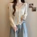 Summer Hollow Knit Cardigan New Women's Collar Thin Coat Air Conditioning Shawl Sun Protection Long Sleeve Short Top_ecoleips.com