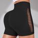 2025s Waist Peach Hip Tie-Dye Shorts For Women Side Hollow Tight Sports High Elasticity Quick-Dry Fitness Yoga Pants_ecoleips.com