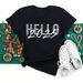 European And American Cross-border Foreign Trade Women's Clothing Christmas Merry Round Neck Printed Ladies Short Sleeve_ecoleips.com