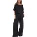 Women's Casual Loose Solid Color Cotton Linen Pants Suit Short Sleeved Summer Outfit_ecoleips.com