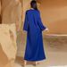 Color Blue Heavy Abaya Hand Sewn Diamond Dress Dress Party Long Skirt_ecoleips.com