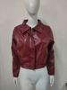 Vintage-Inspired PU Leather Jacket For Women – Stylish Zip-Up Collar, Slim Fit, Retro Casual Outerwear (Brown/Navy/Burgundy)_ecoleips.com