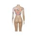 High Waist Cropped Slim Fit Top For Women Summer Digital Print Off Shoulder Single Sleeve Streetwear_ecoleips.com